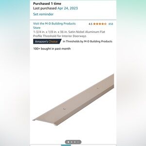 8 MD flat profile satin nickel transitions with nails